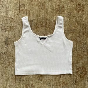 White Cropped Tank Top, Size S.